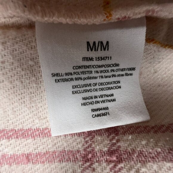 HFX Plaid Shirt Jacket Womens Size M Fit Snap Button Collared 1534711 Off White - Picture 9 of 15